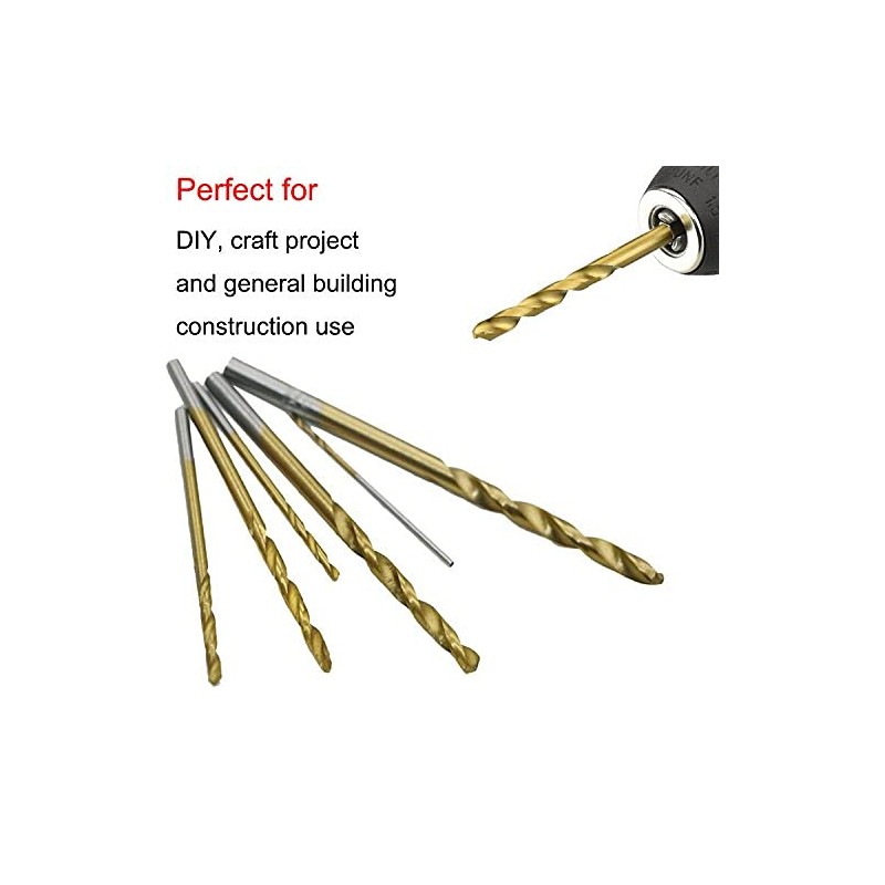 Drill Bit Set, Vidillo 60pcs Titanium Twist Drill Accessories Tool