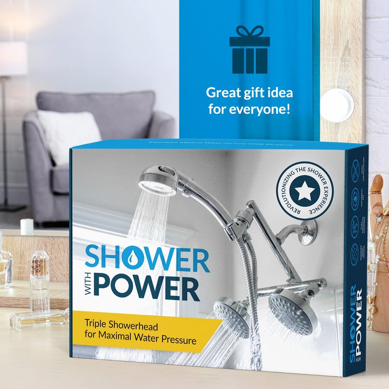 Shower with Power High Pressure Double Shower Heads with Handheld