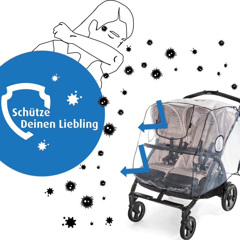Reer PEVA Twin Pushchair Raincover