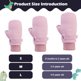 QKURT Kids Warm Gloves, Toddler Snow Mittens Fleece Lining Gloves Windproof Warm Gloves Winter Thermal Mittens Outdoor Play Gloves