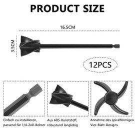 CHEERYMAGIC 12 Pcs Mixer Attachments for Drill Epoxy Resin Mixer Paddles for Mixing Epoxy Resin Paint Pigment Glaze A31-SZHHQJ