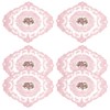 BENECREAT Pack of 6 Pink Retro Lace Placemats, 26.6 x