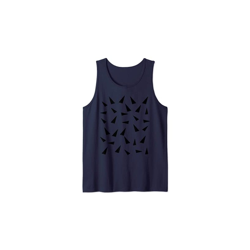 Black Solid Triangles Print Geometric Patterns Tank Top