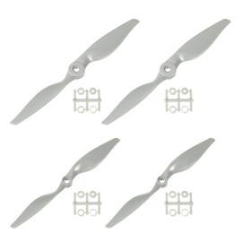 sourcing map 7x5 8x4 Propeller RC Propellers 2 Vane Blades Props Grey with Adapter Rings for Electric Airplane Aircraft, Pack of 4