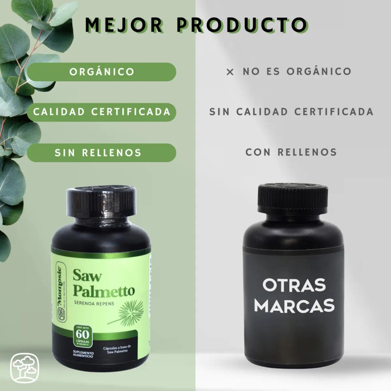 Saw Palmetto Cápsulas Salud Próstata 1000 Dura Mes Momosie