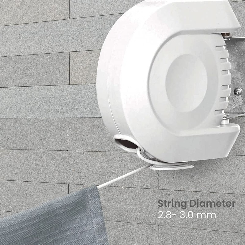 Flatro Retractable Washing Line Outdoor - 12m Single Wall Mounted