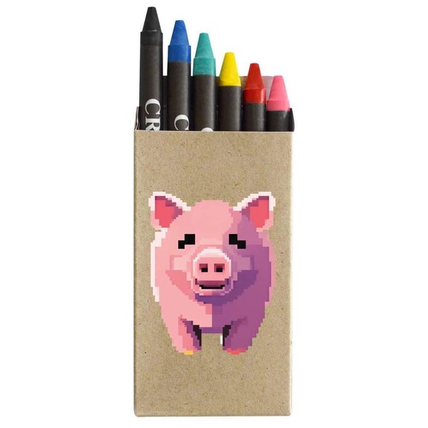 'Pixel Art Pig' Coloured Crayon Set (CY00026366)