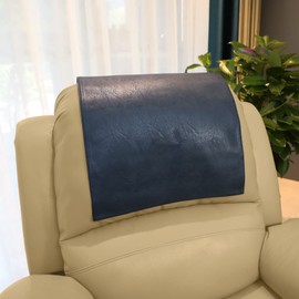 AmazeCov Non Slip Headrest Cover for Furniture Slipcovers,Faux Leather Headrest Protector for Recline Chair Vinyl Head Protector Cover for Sofa,Theater Seat Cover for Home & Office 17x27 in, Navy