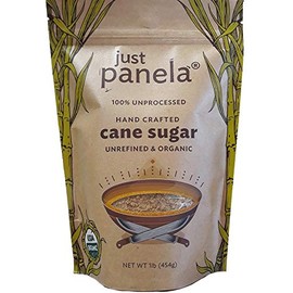 Just Panela Unrefined Cane Sugar - 1 Pound, Pack of 2 - Unprocessed and Handcrafted Organic Cane Sugar with Intact Natural Minerals - Jaggery Powder