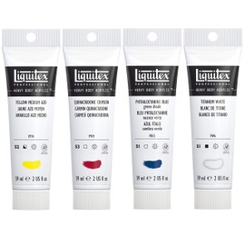 Liquitex 3699309 Professional Heavy Body Acrylic Paint in Artist Quality with Excellent Light Fastness in Buttery Consistency, Paint Set - 4 Colours of 59 ml Tubes