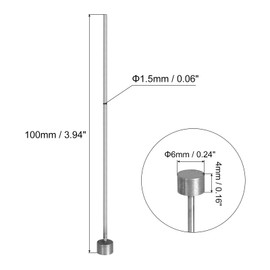QUARKZMAN Straight Ejector Pins, 1.5mm (0.06") Diameter, 65Mn Steel Round Stamp 150mm (4") Long for Mechanical Maintenance, Pack of 4