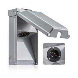 SURAIELEC 50 Amp Generator Power Inlet Box, NEMA SS2-50P Generator Box for 3-Prong Generator Cord, 120/240V, 12000W Weatherproof Outdoor Outlet Receptacle