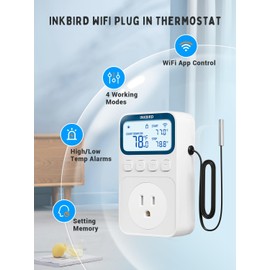 INKBIRD Plug in Thermostat WiFi 1800W 15A Heating Cooling Timer Countdown Mode