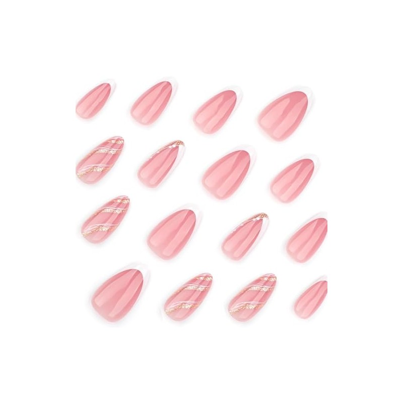24 Piezas de Uñas Postizas a Presión, Uñas Falsas Cuadradas