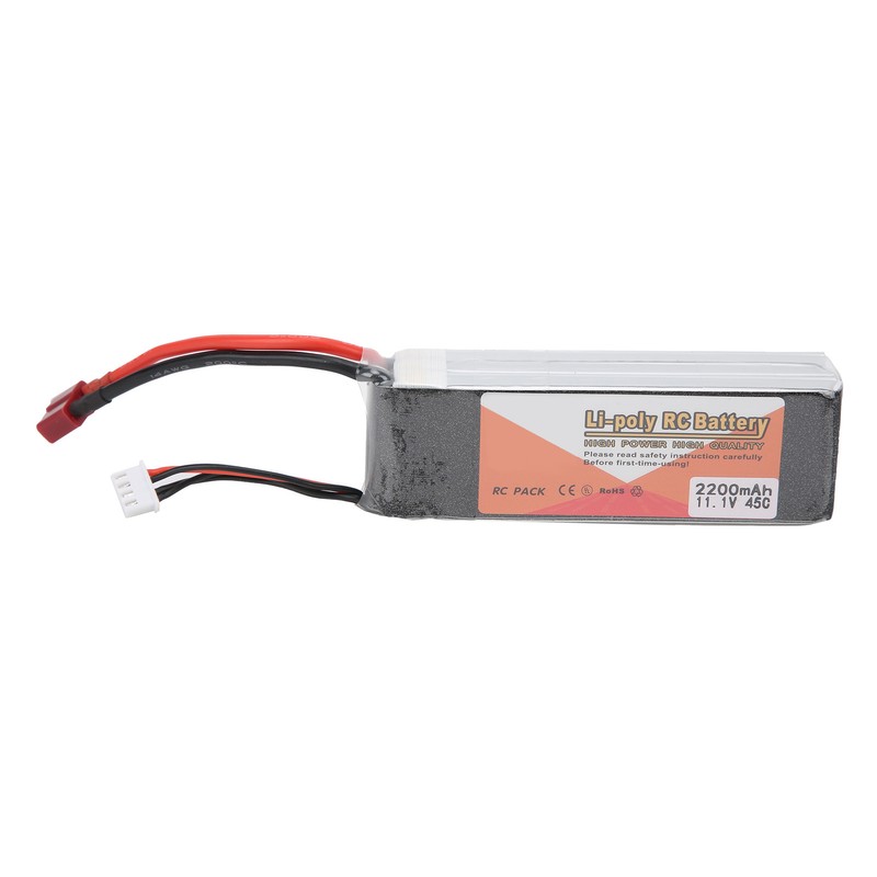 11.1V 2200mAh 3S 45C Lipo Battery Pack with T Plug