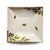 Hand Painted Large Square Bowl with Olives From Italy