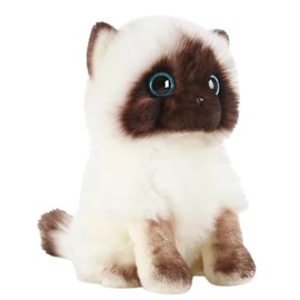 FRANKIEZHOU Lifelike Siamese Cat Stuffed Animal-White 7.87", Stuffed Cat Plush Toy,Little Cat Plush,Soft Companion Pets, Cat Stuffed Animals for Girls,Gifts for Kids, Baby Gift, Home Decor