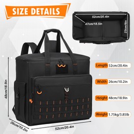 BISKLNDN Computer Desktop Tower Carrying Case - Portable PC Travel Case for Full Tower ATX Computer Case, PC Carrying Case Bag with Padded Shoulder Straps, Holds Desktop CPU, Keyboard, Mouse, Black