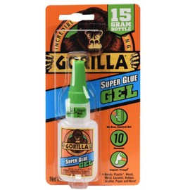 Gorilla Super Glue Gel 15g and Super Glue Brush & Nozzle 10g - Combo