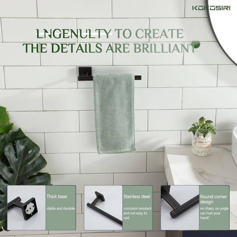 KOKOSIRI Bathroom Towel Bar Hand Towel Holders Wall Mount Toilet
