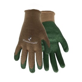 Red Steer A305-M Womens Flower Touch Latex Palm Glove, Green, Medium