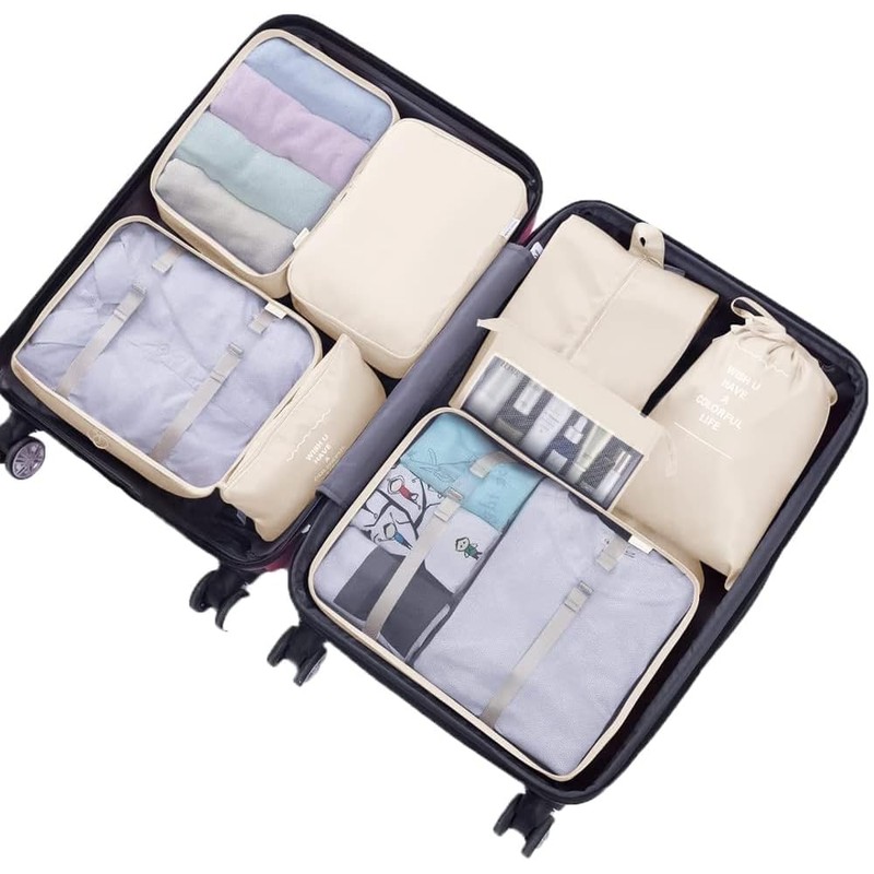 Packing Cubes for Suitcase,Lychico 9pcs Travel Luggage Packing Organizers Waterproof