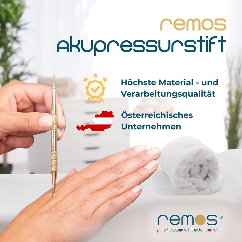 Remos Acupressure Pen & Meridian Pen Gold 13 cm Ball