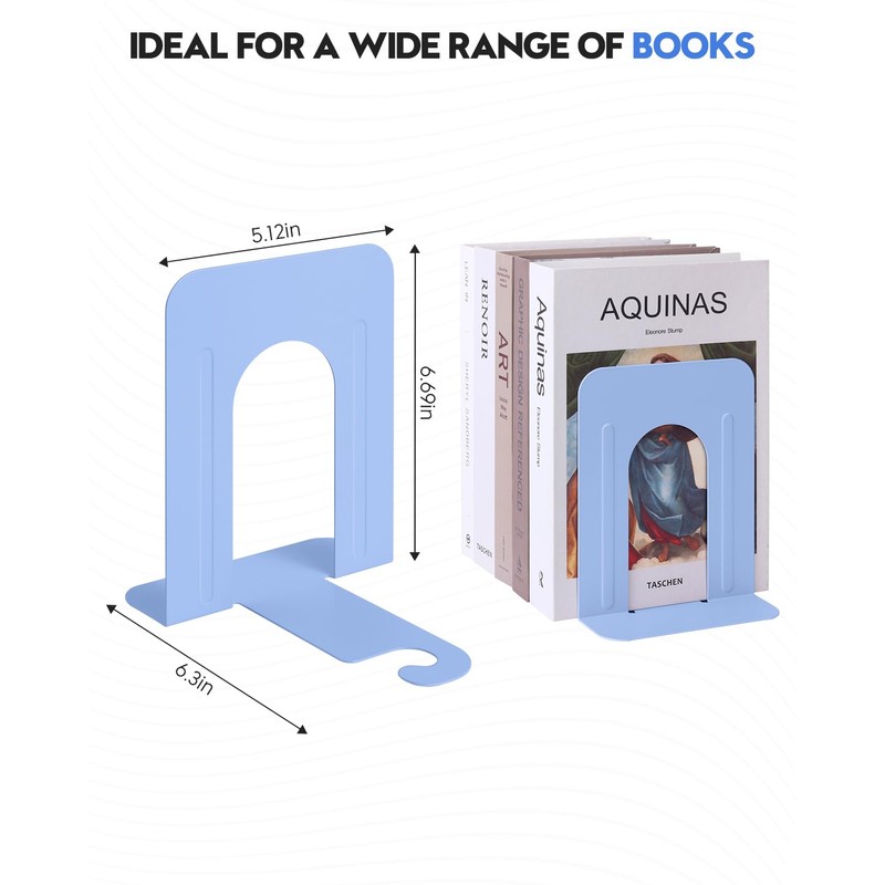 Honagu Bookends, Metal Book Ends, Bookends for Shelves, Book Holder