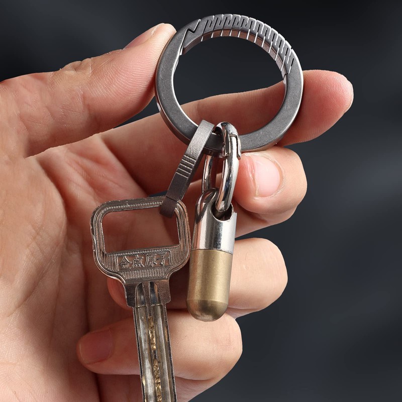Titanium Keychain Clip with Key Rings, Titanium Quick Release Keychain
