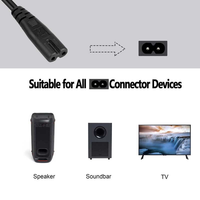 6Ft Power Cord for JBL PartyBox 100 110 200 300