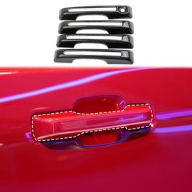 Fewshaw Carbon Fiber Side Door Handles Trim Cover for Ford Maverick 2022+,for Bronco Sport 2021+