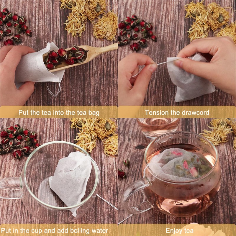 NEPAK 100Pcs Tea Bags for Loose Leaf Tea,3.15 x 3.94