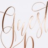 Luck and Luck White Wedding Guest book with Rose Gold