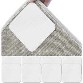 8 Pcs Rug Pads Grippers Rug Tape, Non Slip, Curling and Wrinkling Grippers for Rug, Reusable Rug Gripper Pads for Area Rugs, Vacuum Technology New Material Carpet Pad Gripper for Home, Kitchen Floors