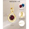 FANCIME Garnet Necklace January Birthstone for Women Yellow Gold Plated