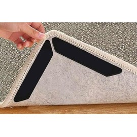 Lifeswonderful Pack of 8 - Non Slip Anti-Curl Carpet Rug Gripper Strip Pads - Prevent Rugs from Slipping or Moving on Hard Floors