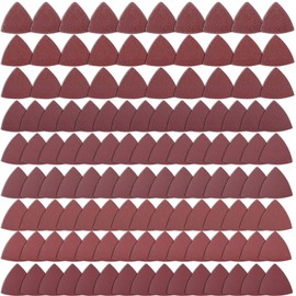 SIQUK 120 Pieces Sandpaper Triangle Sanding Pads Hook and Loop Sandpaper Assorted 40/60/80/120/150/180/240/320/400 Grits for 3-1/8 Inch Oscillating Multi Tool, No Holes