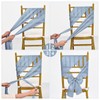 Lykoow 60 Pcs Dusty Blue Chair Sashes 78 inch Satin