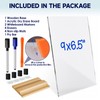 NiOffice Matt Acrylic Dry Erase Board with Wooden Base, Frameless