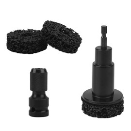 Fukaisu Wheel Hub Cleaning Tool, Brake Stud Cleaner Kit Fits 1/2" Impact Wrench Includes 2 Pads and 1 Adapter Ideal for Car Truck Maintenance (Black)