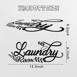 Farmhouse Black Metal Laundry Wall Organizer - Rust-Proof Utility Room Decor, Vintage Laundry Room Wall Art for Home, 15.7x6.2 Inch