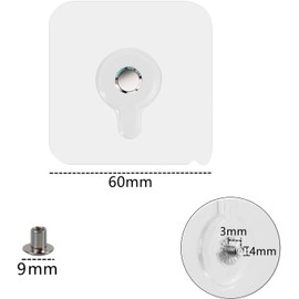 Slzhds 20 PCS Clavos Adhesivos sin Tornillos, Sin Clavos Colgantes Autoadhesivos Perforados, Ganchos Adhesivos, Gancho de Pared sin Clavos, Gancho Calcomanía de Tornillo Ganchos Pared Pesados (Type B)
