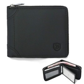 Lumbor37 Bolso Corto Con Cremallera Para Hombre, Cartera De Cuero, Monedero Multifuncional, Cartera Multitarjeta De Gran Capacidad, Cepillo Antirrobo RFID