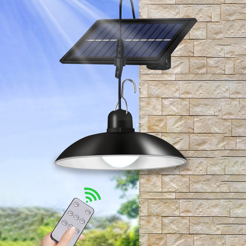 Solar Powered LEDs Ceiling Light Dimmable Shed Lights Patio Chandelier