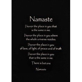 G6 Collection Inspirational Wall Decor Namaste Banner Art, Inspiring Quote Wall Hanging Scroll, Affirmation Motivational Uplifting Message, Thought Saying Tapestry Namaste (Gray)
