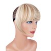 Flequillo rubio, clip rubio, clip grueso, natural, parte delantera completa,