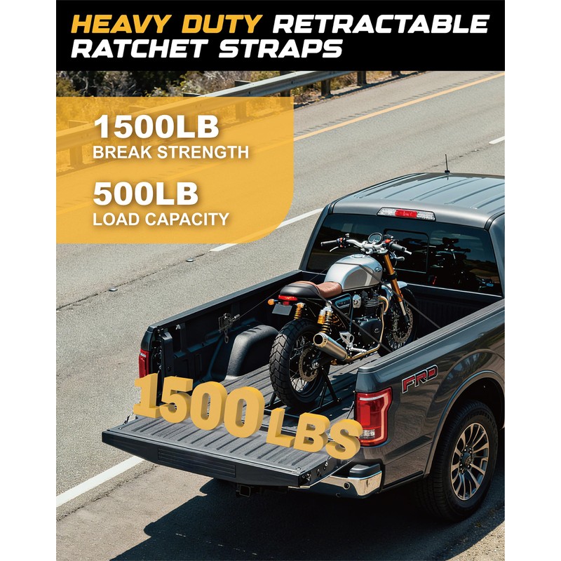 RETRUE Truck Bed Ratchet Straps for F150 F250 F350 2015-2025