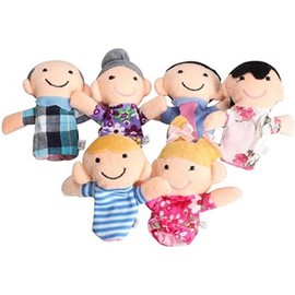 6 Pcs Mini Grandparents, Finger Puppet Set, Cloth Velvet Puppets, 6 People Family Members Finger Puppets Toys Set, Story Time, Party Favors for Boys Girls Birthday Gifts, Puppet Theaters