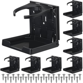 Boat Cup Holder Folding Cup Holder Adjustable Drink Holder with Screws Wall Mount Plastic Cup Holder Car Water Bottle Holder Autos Boats Accessories for Trucks Autos Boats Accessories, Black