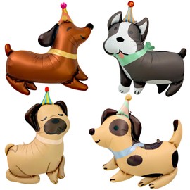 Yoseklpee 4pcs Animal Dog Balloons Pet Dog balloons Puppy Dogs Birthday Party Supplies Kids Balloons Animal Theme Party Adopt Puppy Party Decoration for Birthday Baby Shower Pet Party